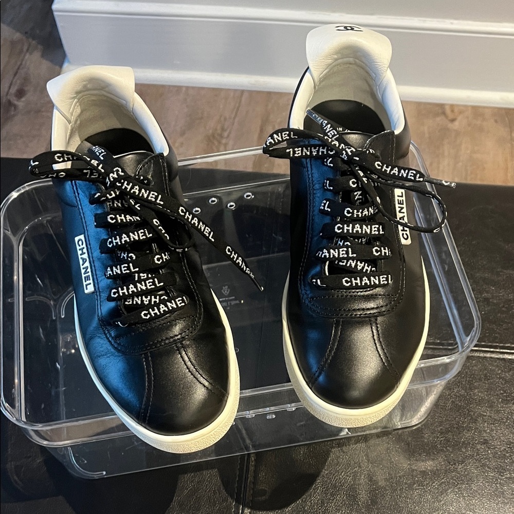 CHANEL Black and White Sneakers